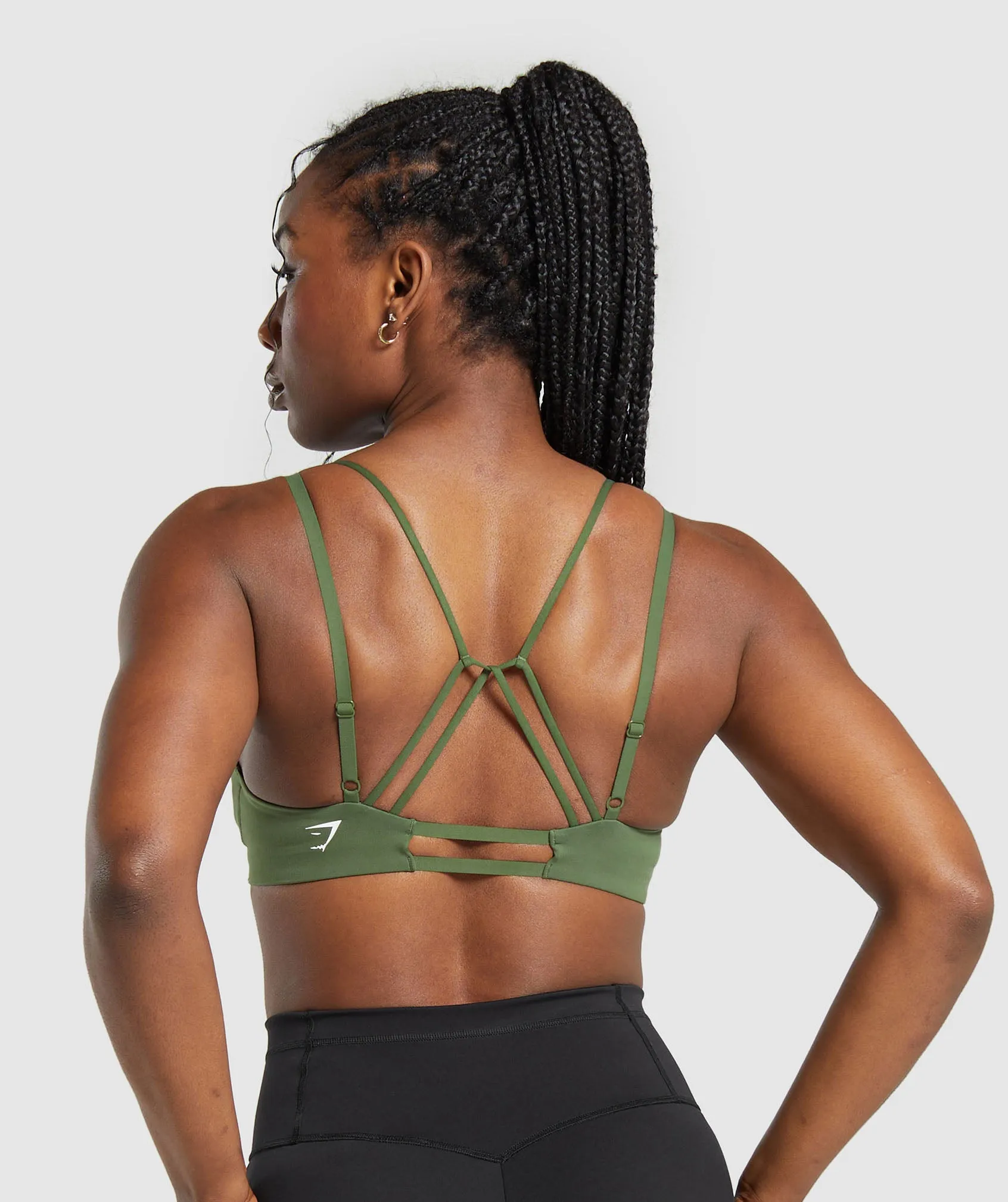 Gymshark Strappy Back Light Support Sports Bra - Core Olive