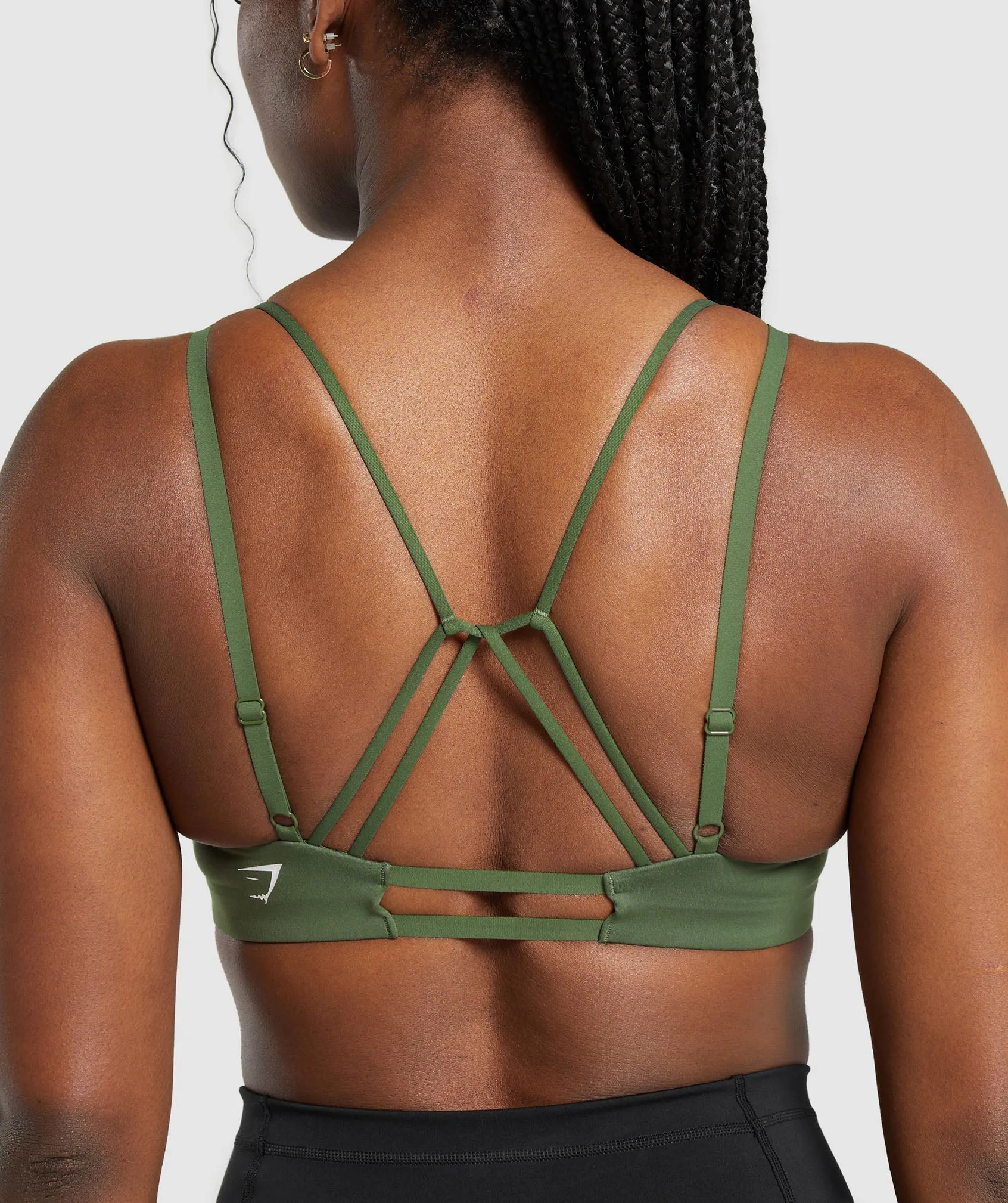 Gymshark Strappy Back Light Support Sports Bra - Core Olive