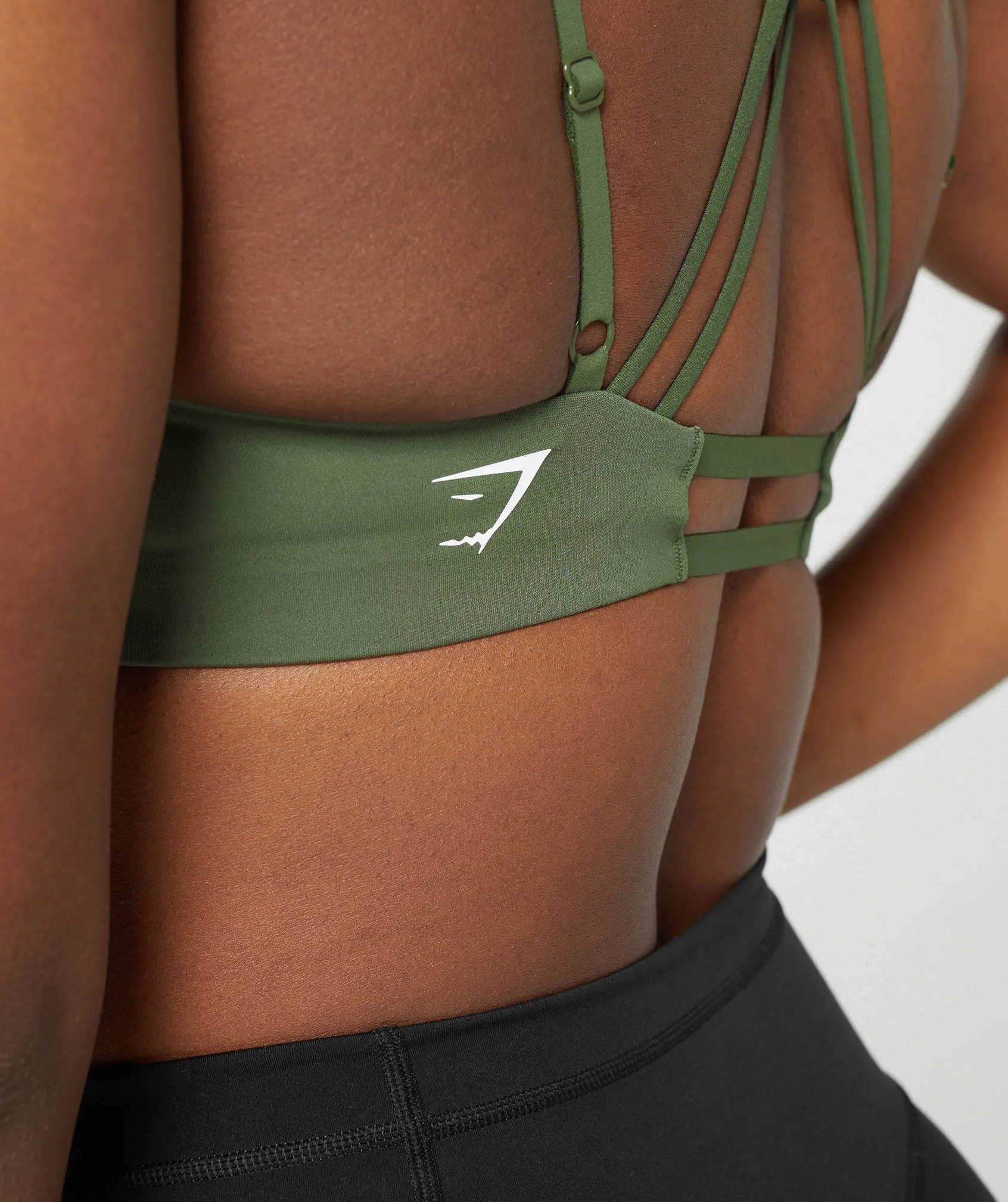 Gymshark Strappy Back Light Support Sports Bra - Core Olive