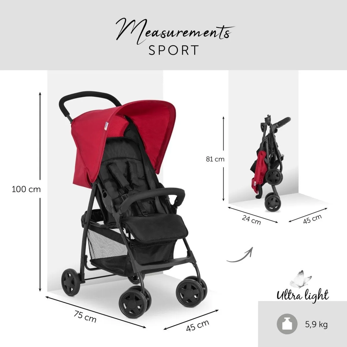 Hauck Sport Baby Stroller- Lightweight Buggy