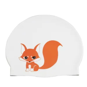 Hy08 Cute Cartoon Print Silicone Swimming Cap, Spec: Little Squirrel