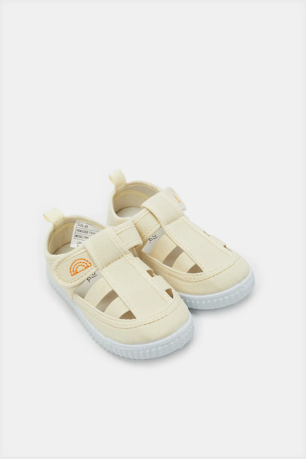 Infant Boys Cream Strap Sandals