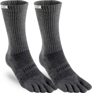 Injinji Men's Mid-Weight Trail Run Crew Length Toe Socks TWIN PACK (INJ-TR-CR-TWIN)