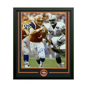 John Elway HOF '04 Hand Signed & Framed Denver Broncos 16x20 Football Photo