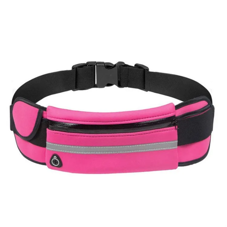 Kettle Pockets Outdoor Sports Mobile Phone Pockets Waist Bag(Rose Red)