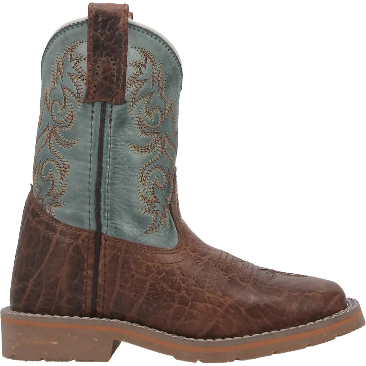 Kid's Dan Post Lil' Bisbee Brwon/Blue Square Toe Boot