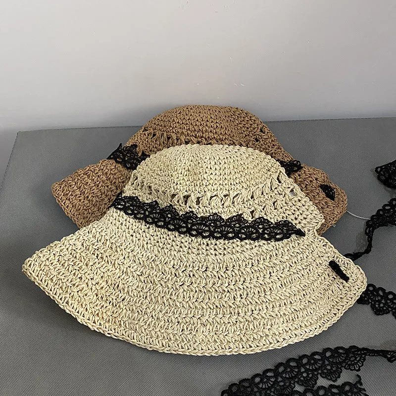 Lace Straw Hat Women Summer Sun Protection Shading Braid Beach