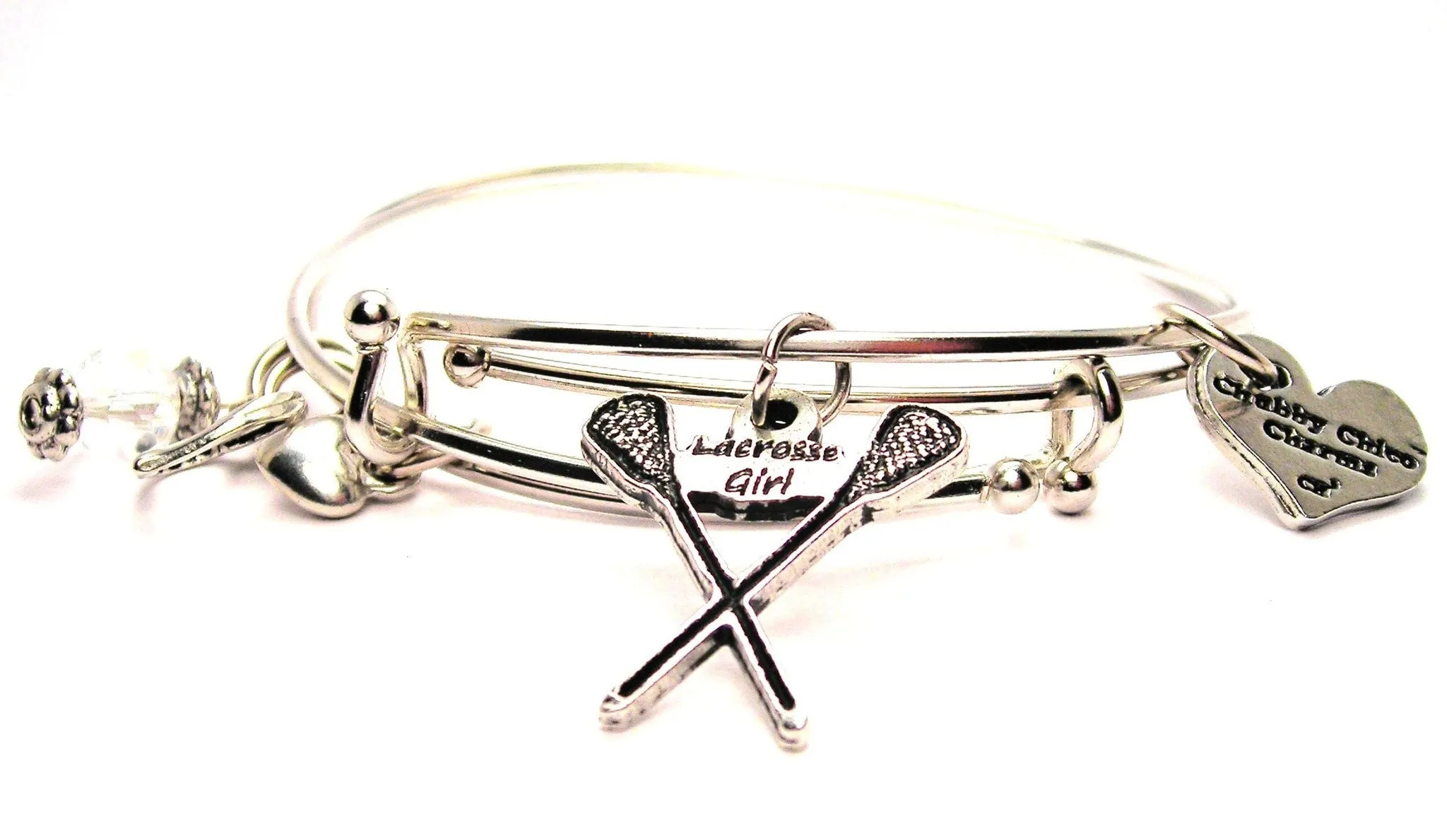 Lacrosse Girl Expandable Bangle Bracelet Set