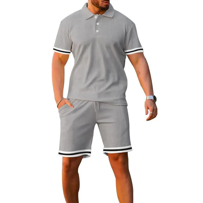 Lapel Short-sleeved Shorts Two-piece Sports And Leisure Men's Suit