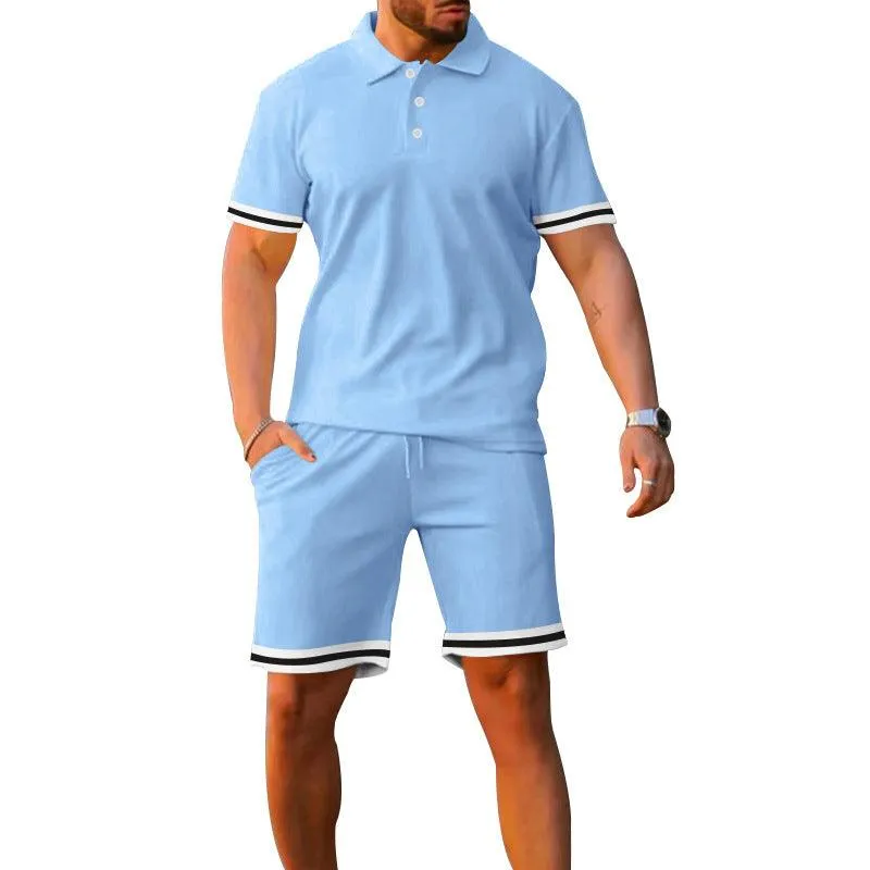 Lapel Short-sleeved Shorts Two-piece Sports And Leisure Men's Suit