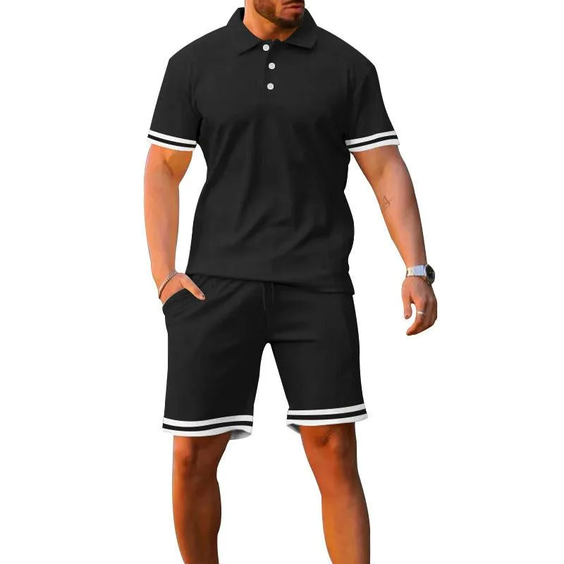 Lapel Short-sleeved Shorts Two-piece Sports And Leisure Men's Suit