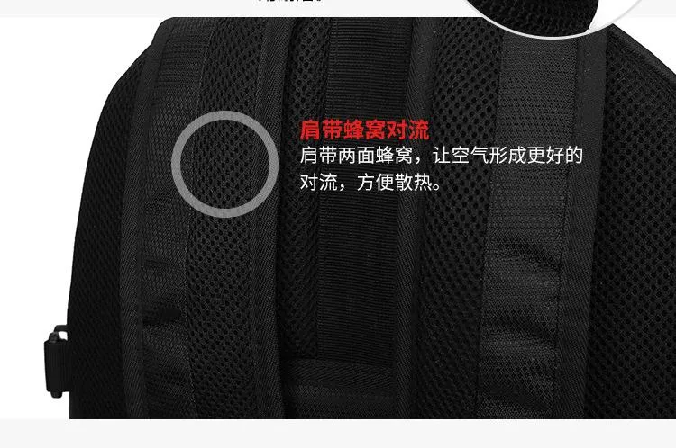 Large outdoor sports black nylon backpack for Men