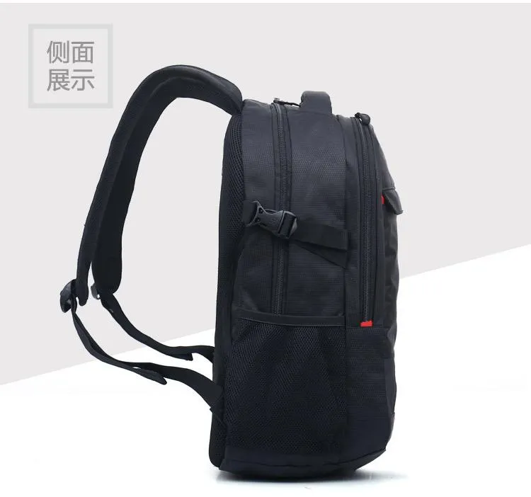 Large outdoor sports black nylon backpack for Men