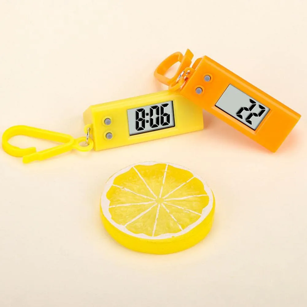 LCD Digital Display Compact Student Desktop Clock Keychain for Exam