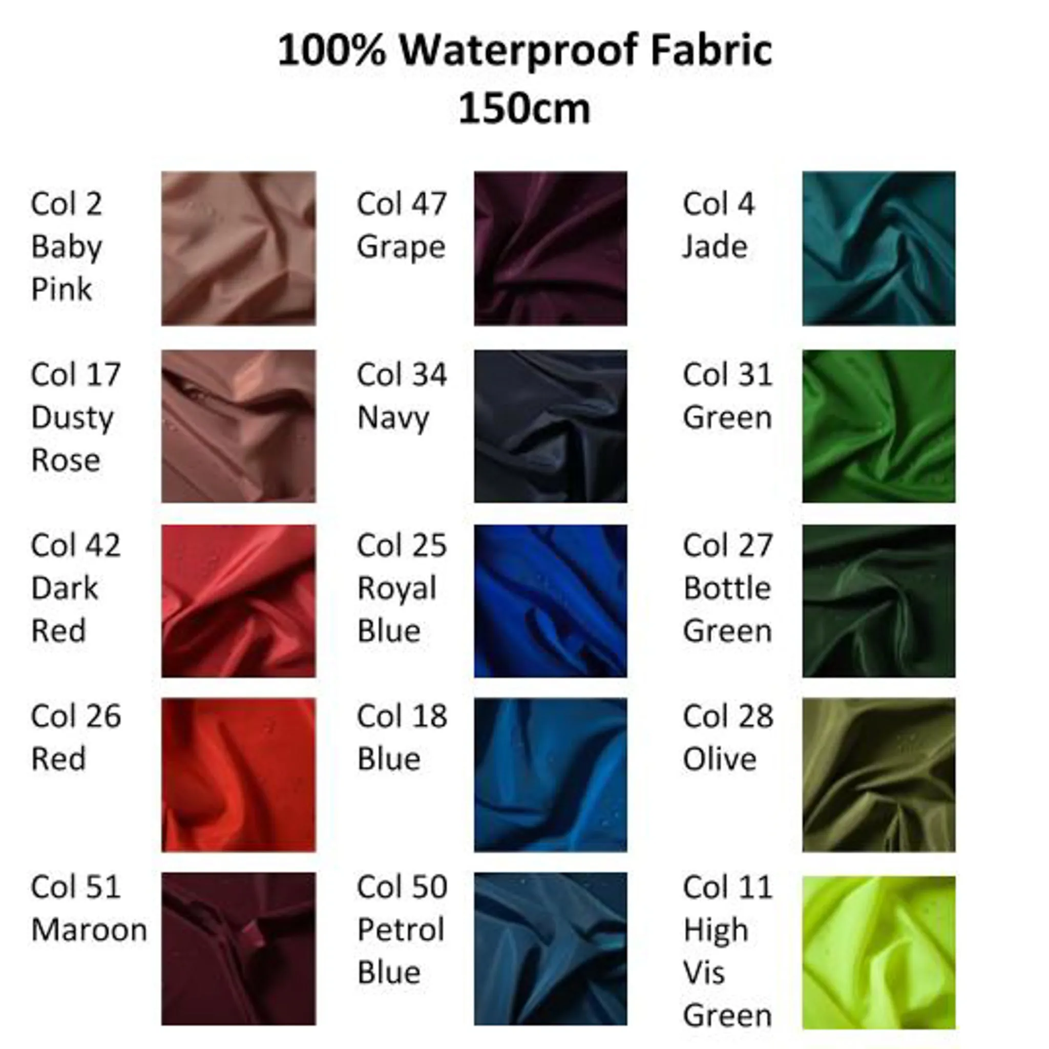 Light Weight 100% Waterproof Fabric