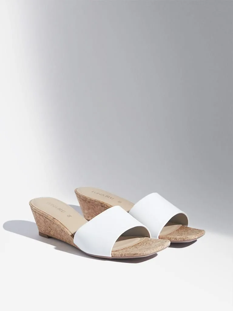 LUNA BLU White Wedge Sandals