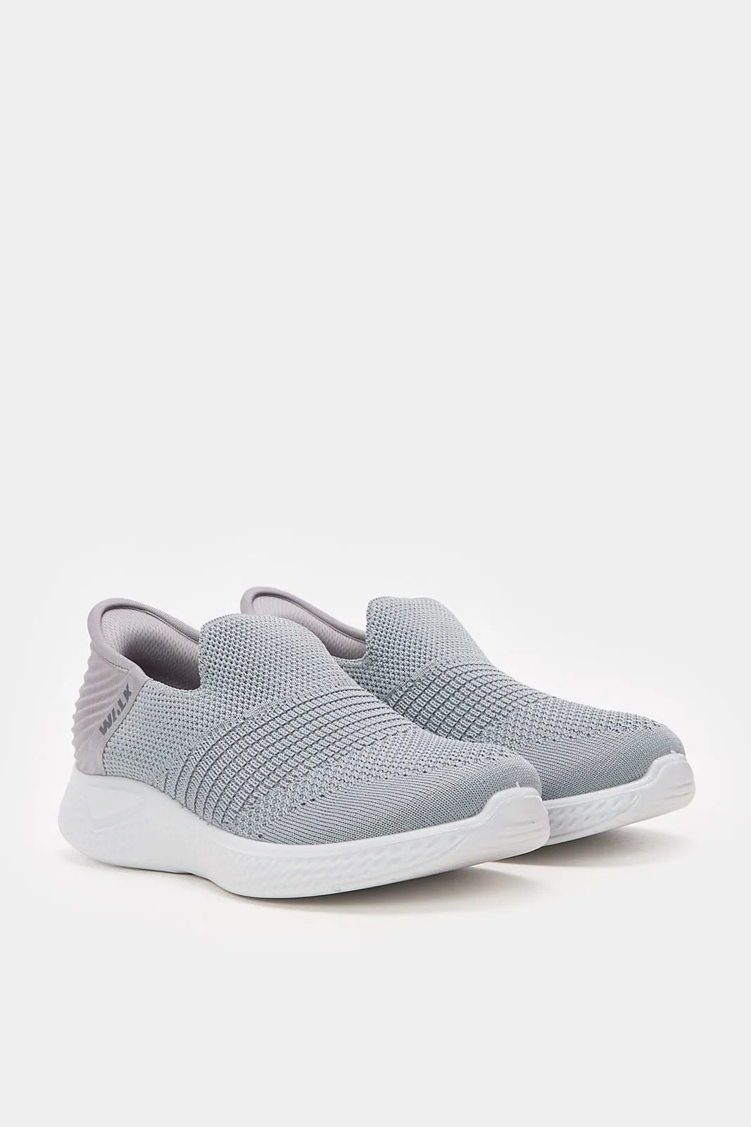 Men Grey Easy Slip-On Sneakers