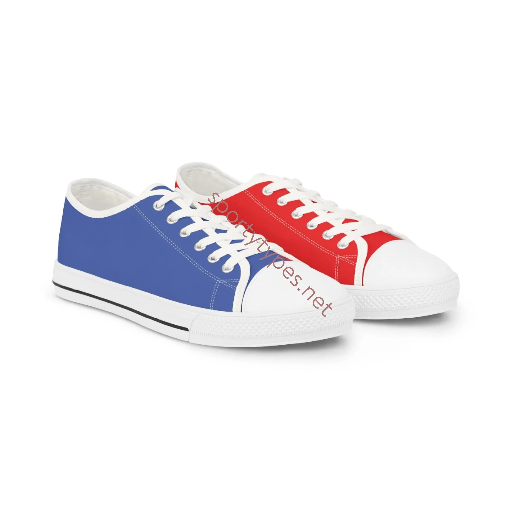 Men's Red & Blue Mismatched Low Top Sneakers