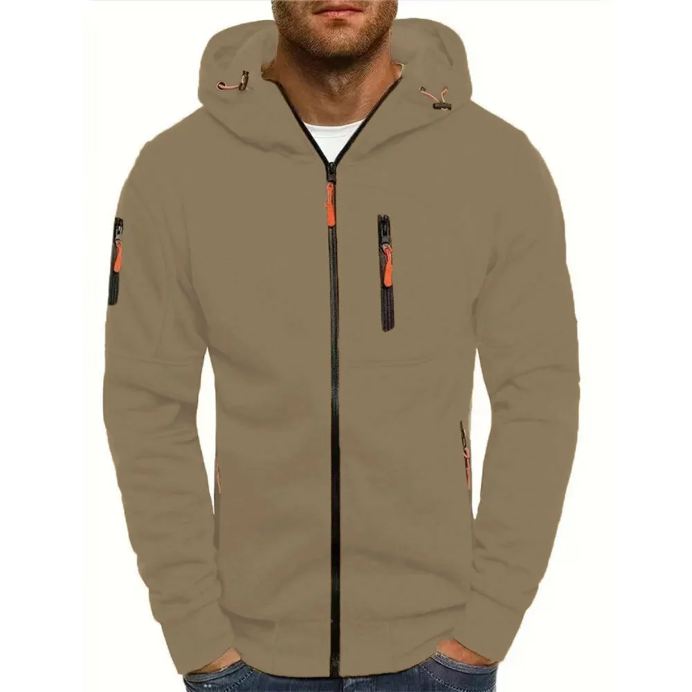 MEN'S SPORTS, FITNESS, LEISURE JACQUARD HOODIE, CARDIGAN, HOODIE