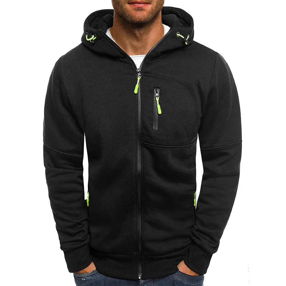 MEN'S SPORTS, FITNESS, LEISURE JACQUARD HOODIE, CARDIGAN, HOODIE