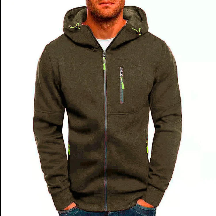 MEN'S SPORTS, FITNESS, LEISURE JACQUARD HOODIE, CARDIGAN, HOODIE