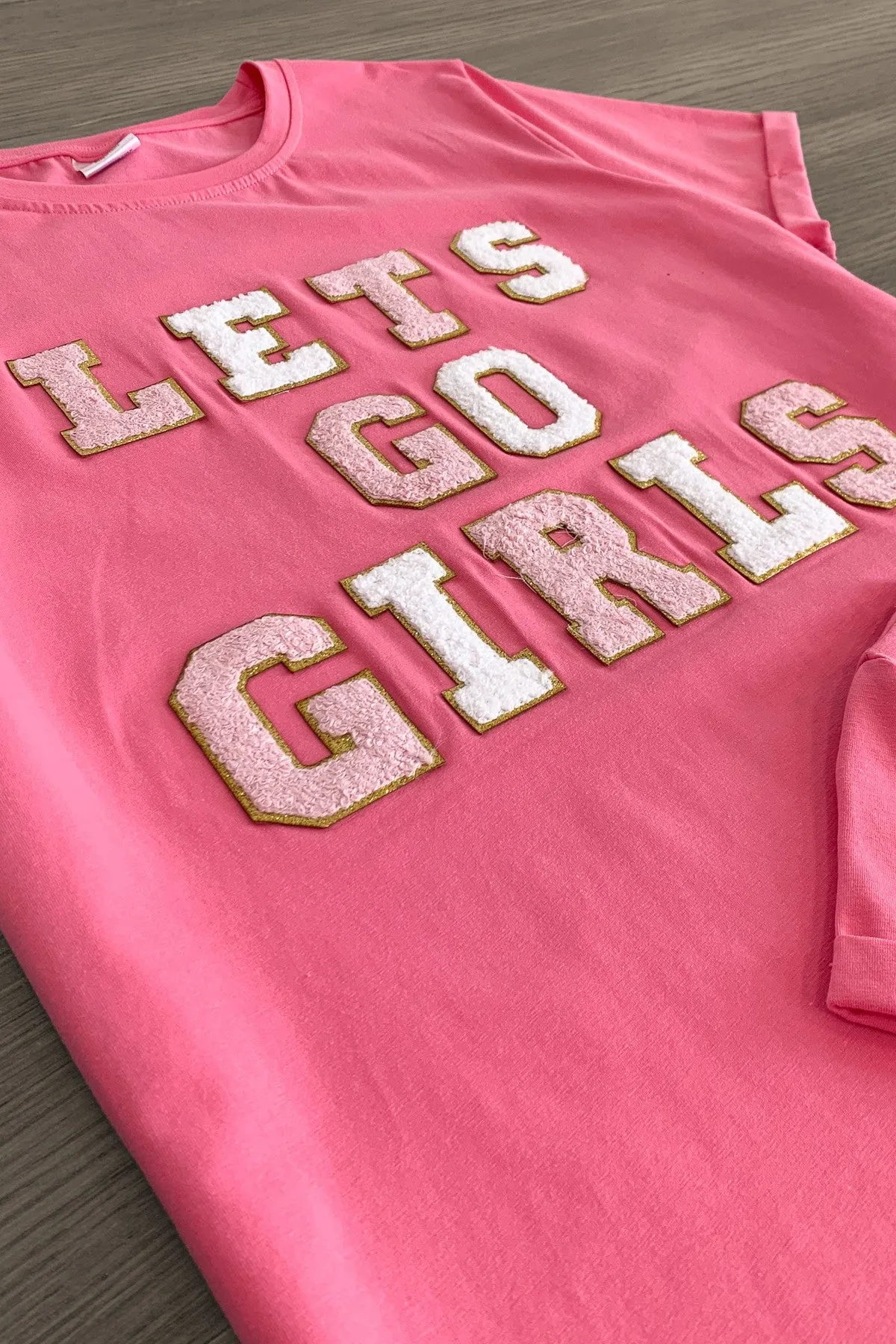 Mom & Me - "Let's Go Girls" Pink Short Sleeve Top