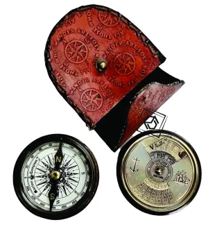 NORVILLE® Antique Calendar Compass with Leather Case