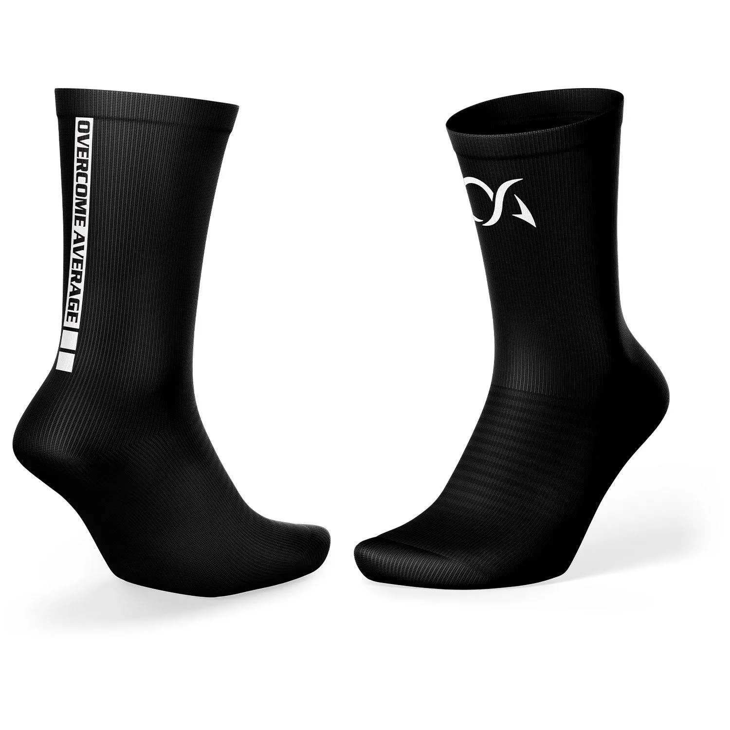 Overcome Average Performance Sports Socks - Black/White