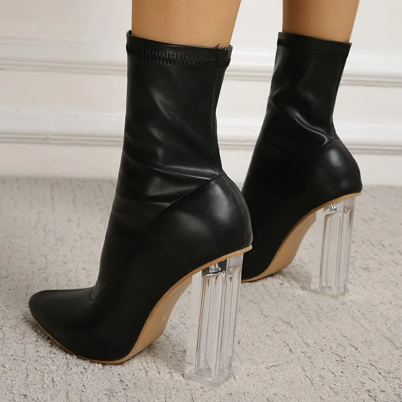 Pointed Toe Stretch Boots