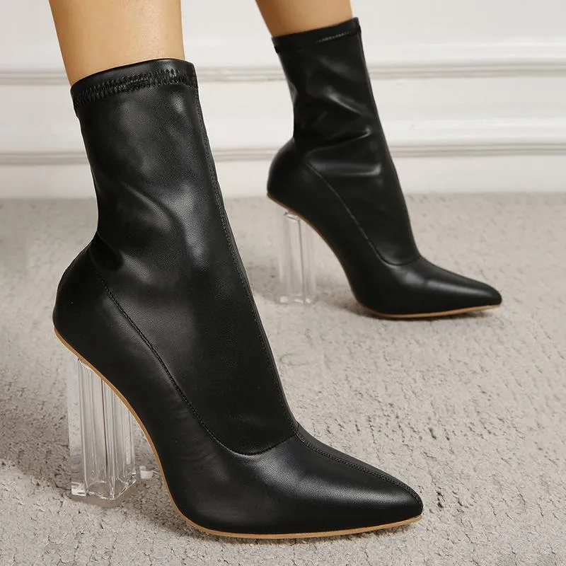 Pointed Toe Stretch Boots