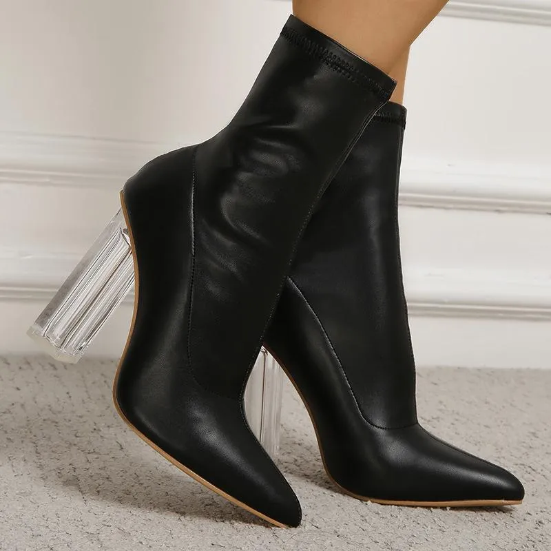 Pointed Toe Stretch Boots