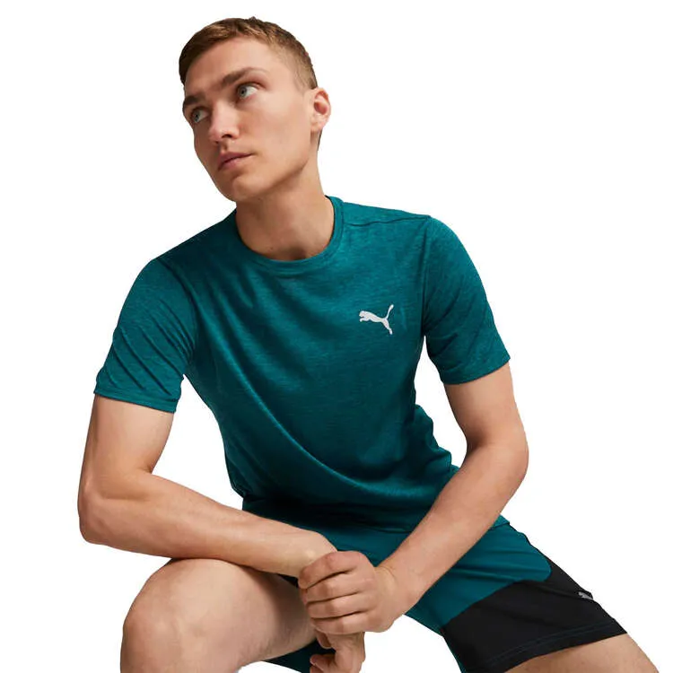 Puma Run Favorite Heather Short Sleeve Tee Men's Ocean Tropic