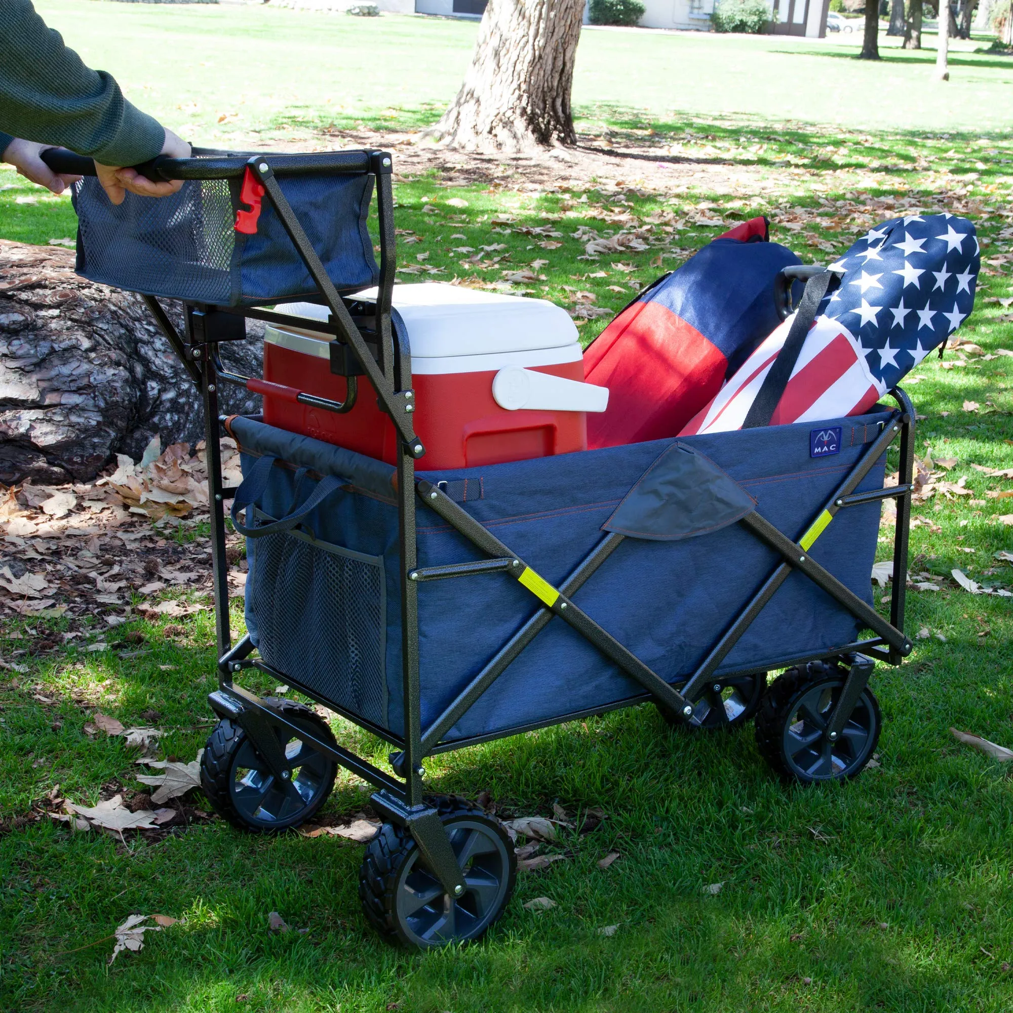 Push & Pull Wagon by Mac Sports - Ultra durable outdoor wagon with large wheels & basket.