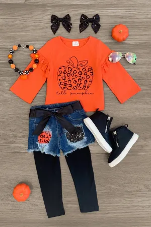 "Hello Pumpkin" Legging & Short Set