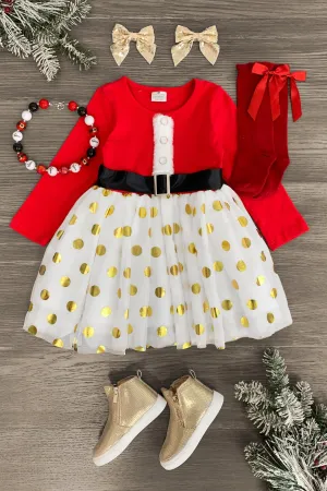 Red & White Polka Dot Tutu Dress