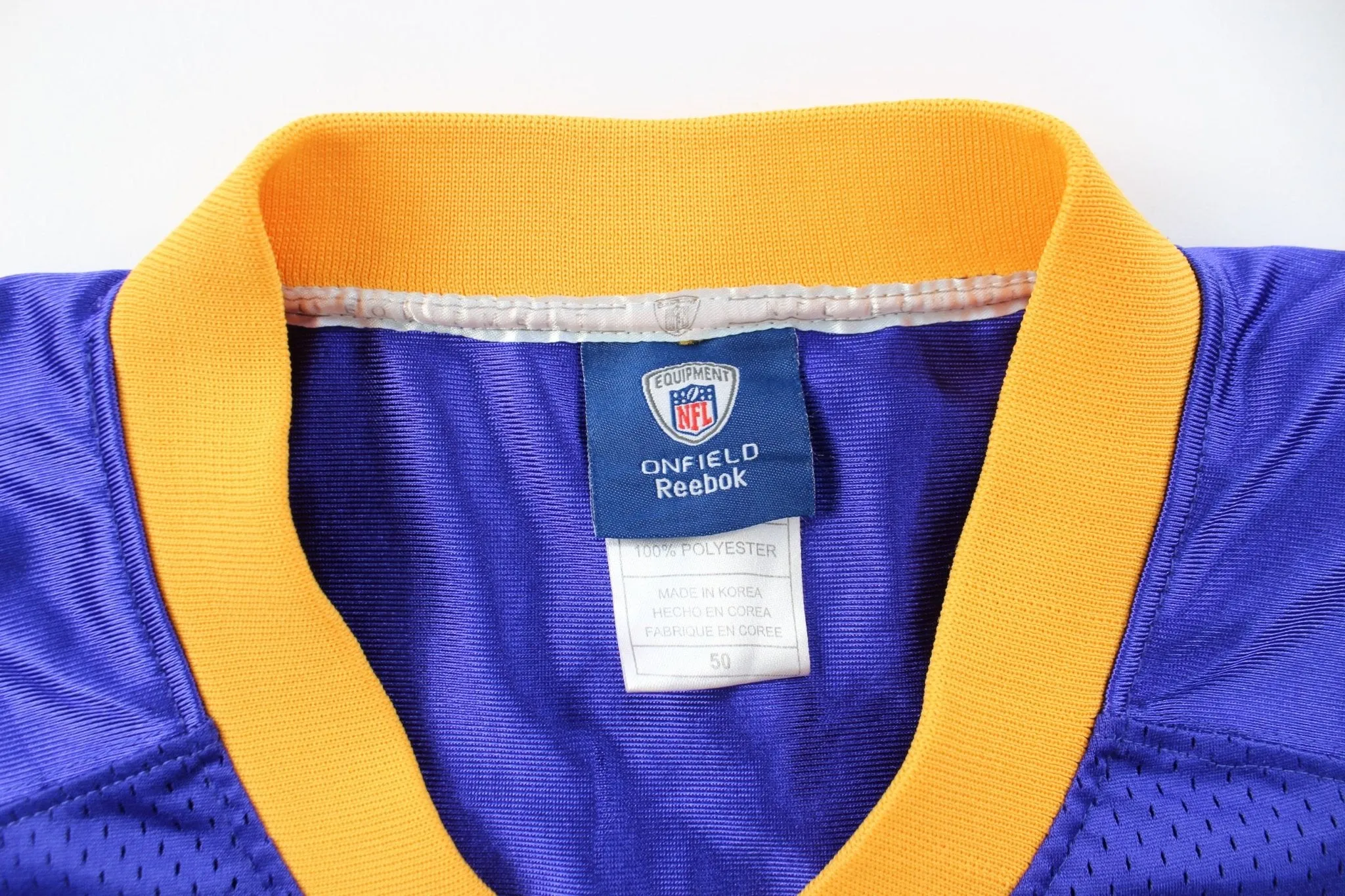 Reebok Embroidered Logo Minnesota Vikings Brett Favre Jersey