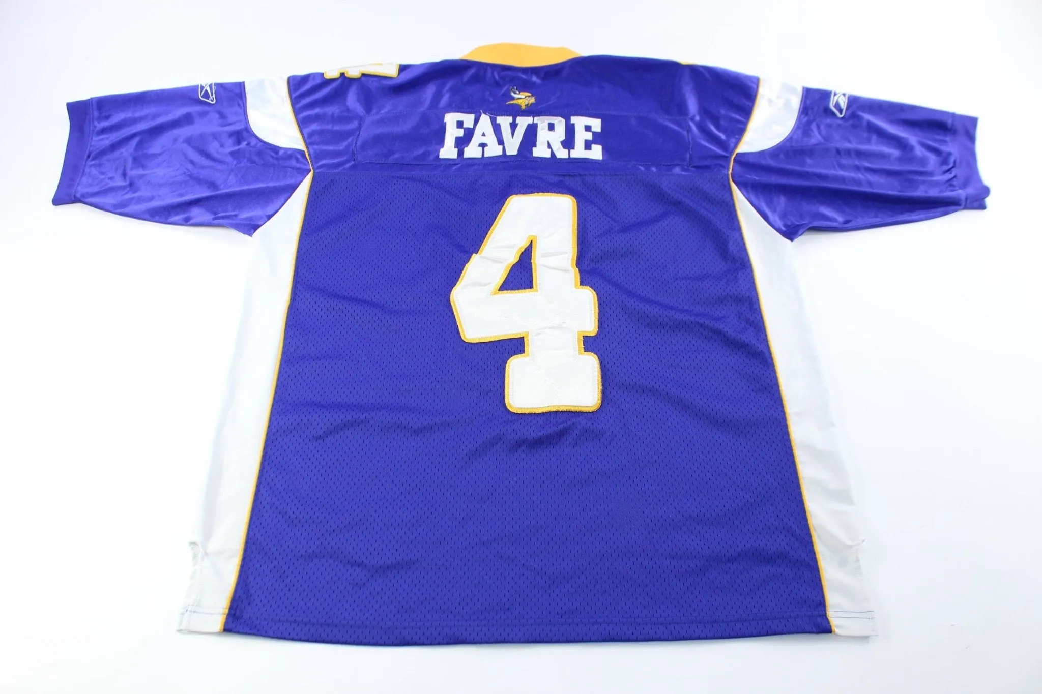 Reebok Embroidered Logo Minnesota Vikings Brett Favre Jersey