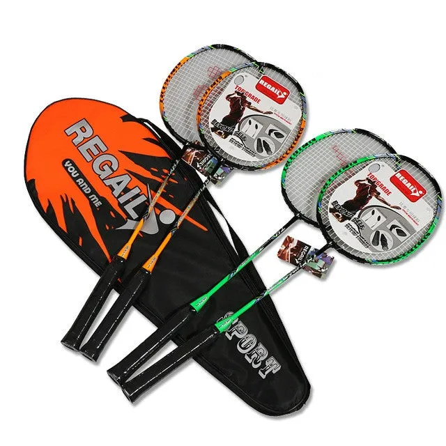 REGAIL 8019 2 in1 Carbon Durable Badminton Racket with Tote Bag(Orange)