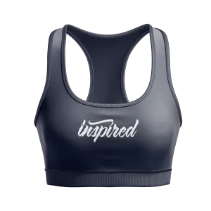 Ribbed Seamless Racerback "Inspired Script" Sports Bra