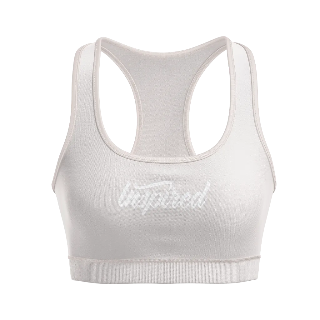 Ribbed Seamless Racerback "Inspired Script" Sports Bra