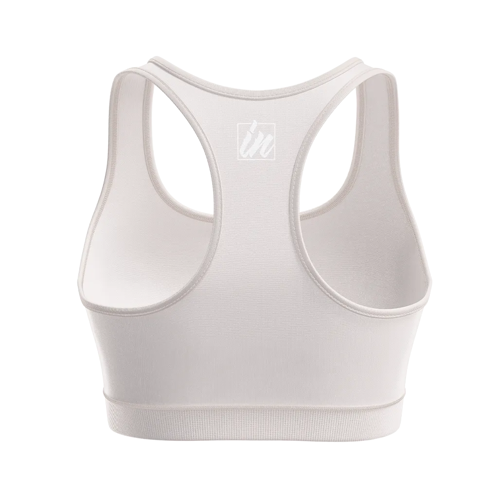 Ribbed Seamless Racerback "Inspired Script" Sports Bra