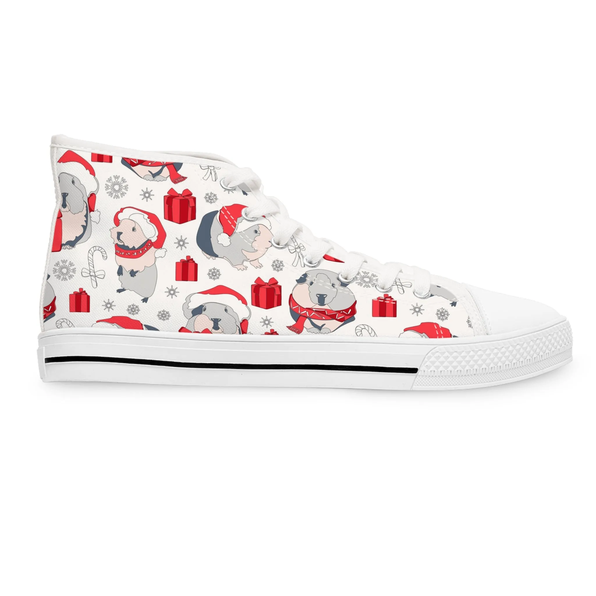 Santa Claus Guinea Pigs Women's High Top Sneakers