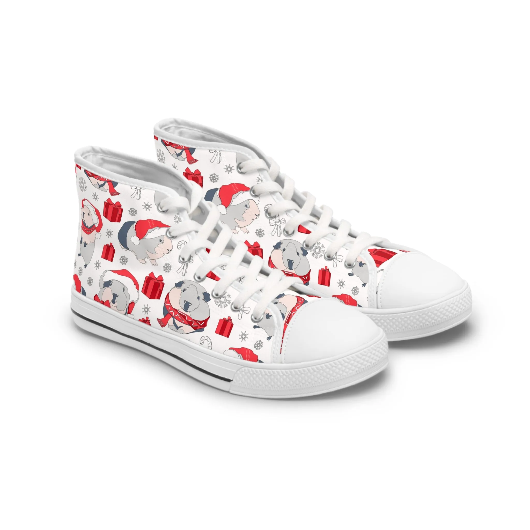 Santa Claus Guinea Pigs Women's High Top Sneakers