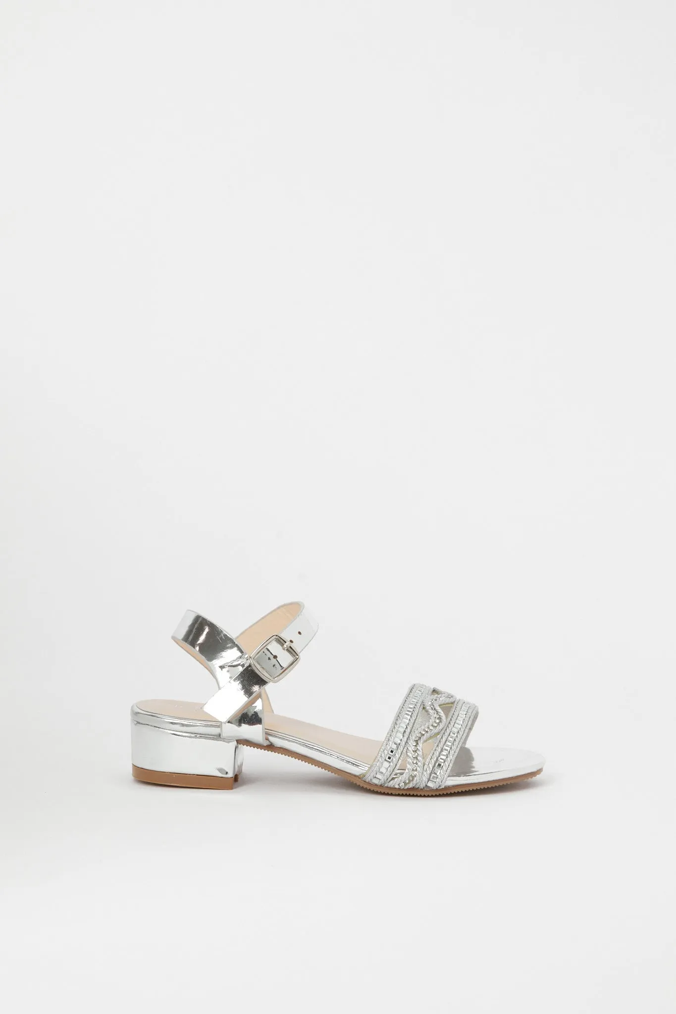 Senior Girls Silver Heel Sandal