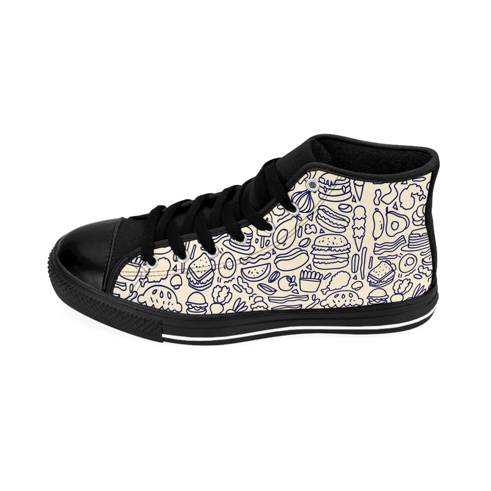 Set of Food Doodles Men's Classic Sneakers