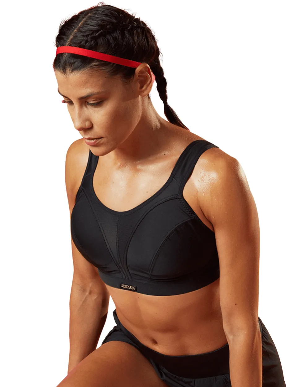 Shock Absorber D  Max Support Sports Bra, Black | High Impact Sports Bra Black