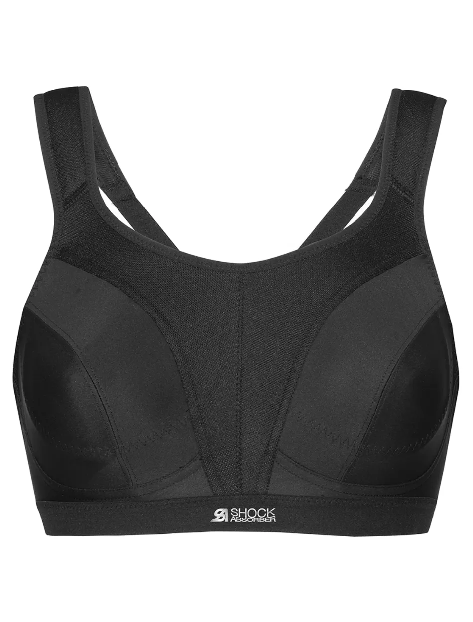 Shock Absorber D  Max Support Sports Bra, Black | High Impact Sports Bra Black