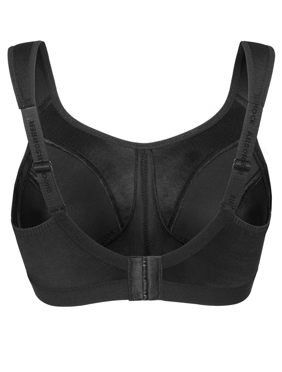 Shock Absorber D  Max Support Sports Bra, Black | High Impact Sports Bra Black