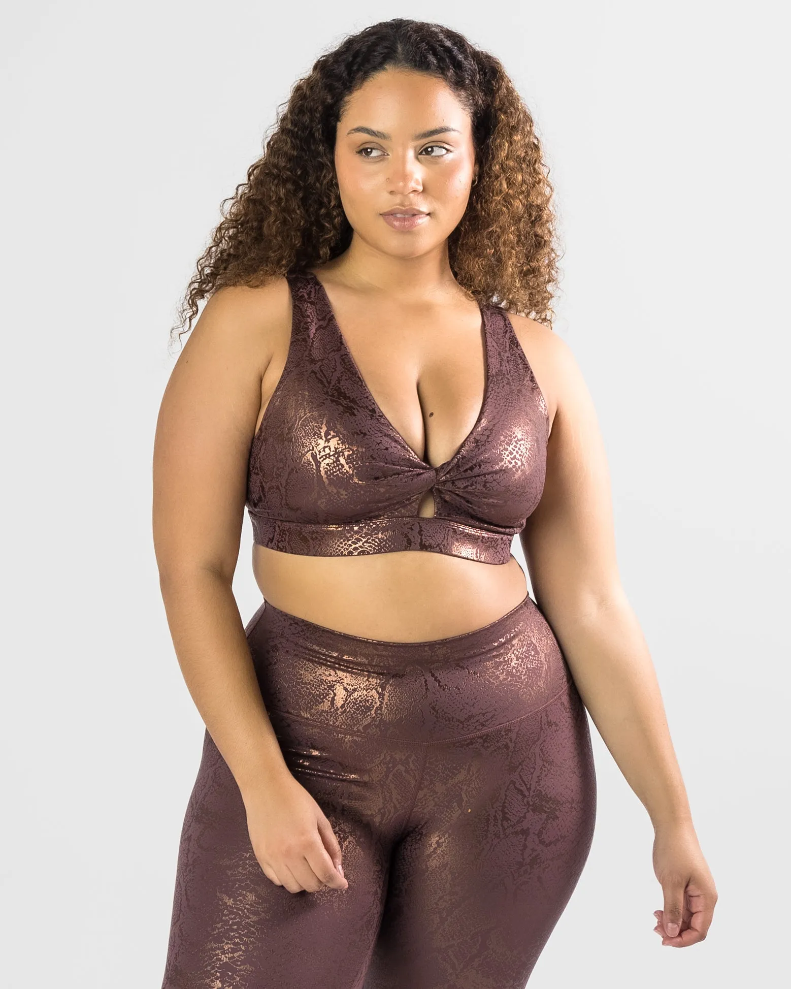 Skin XO Bra - Fossil/Rose Gold Snake Foil