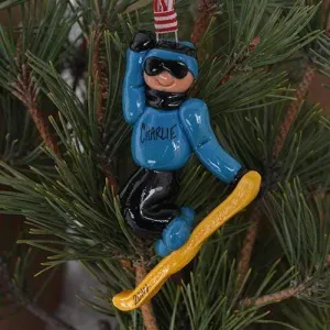 Snowboarder Male Christmas Ornament